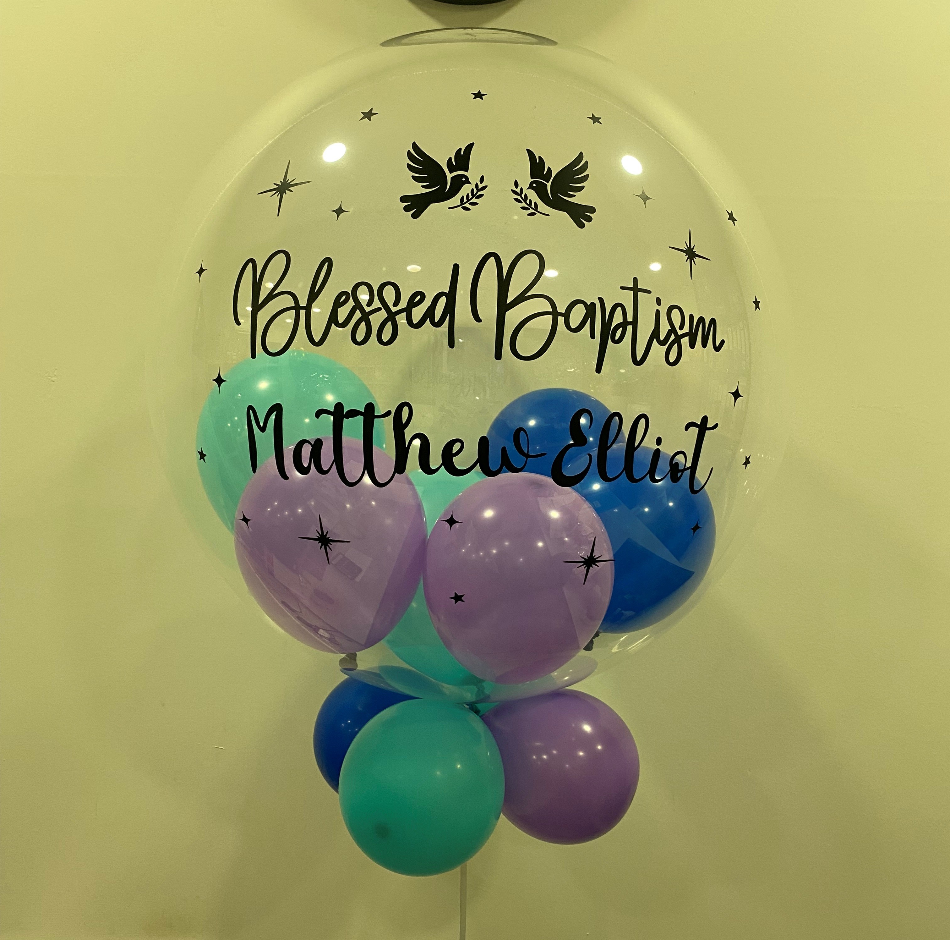 Personalised Blessed Baptism Bubble Balloon